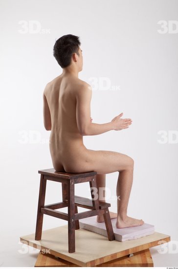 Whole Body Man Artistic poses Asian Nude Casual Slim Studio photo references