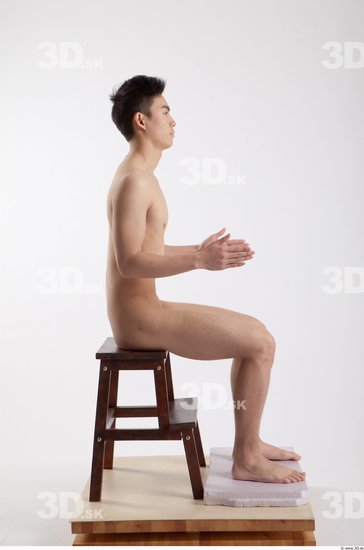 Whole Body Man Artistic poses Asian Nude Casual Slim Studio photo references