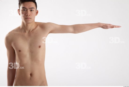 Arm Whole Body Man Animation references Asian Nude Casual Slim Studio photo references
