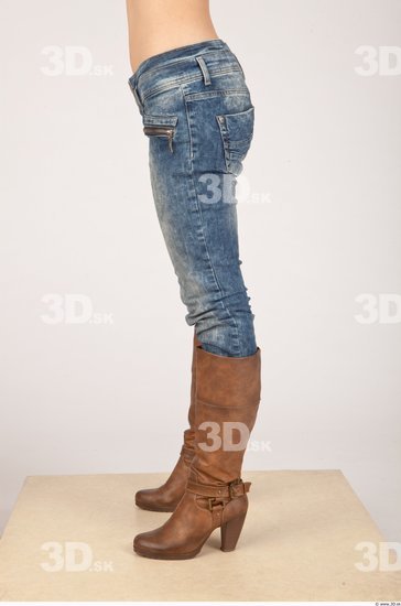 Leg Whole Body Woman Casual Jeans Slim Studio photo references