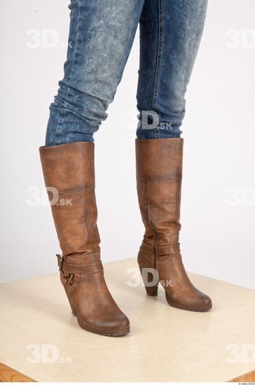 Calf Whole Body Woman Casual Boot Slim Studio photo references