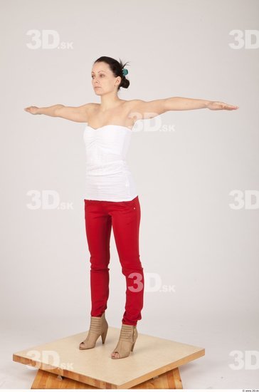 Whole Body Woman T poses Casual Slim Studio photo references