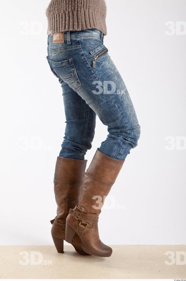 Leg Woman Animation references White Casual Jeans Slim