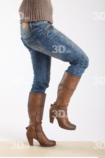 Leg Woman Animation references White Casual Jeans Slim