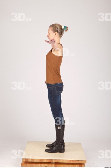 Whole Body Woman T poses Casual Slim Studio photo references