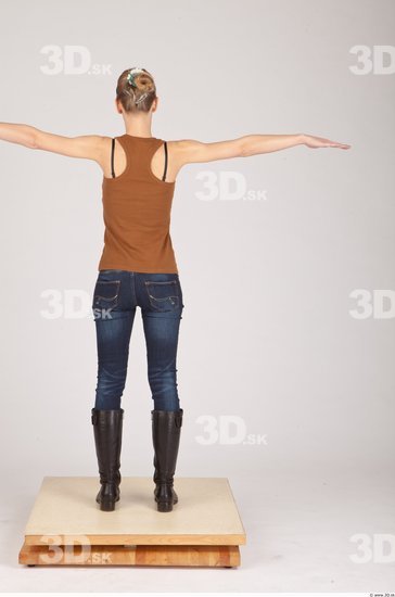 Whole Body Woman T poses Casual Slim Studio photo references