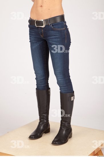 Leg Woman Casual Jeans Slim Studio photo references