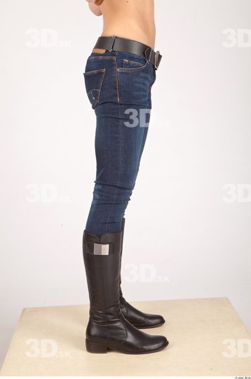 Leg Woman Casual Jeans Slim Studio photo references