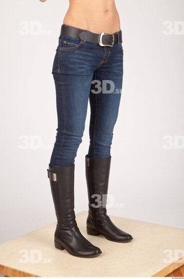 Leg Woman Casual Jeans Slim Studio photo references