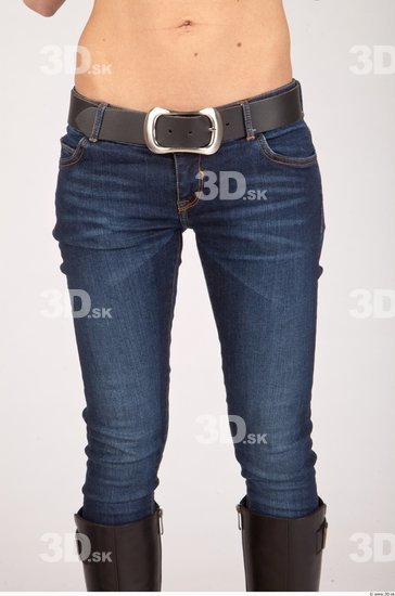 Thigh Woman Casual Jeans Slim Studio photo references