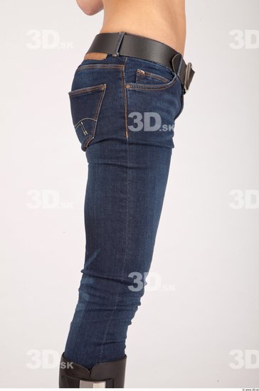 Thigh Woman Casual Jeans Slim Studio photo references