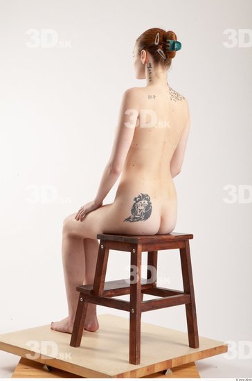 Whole Body Woman Artistic poses White Tattoo Nude Slim