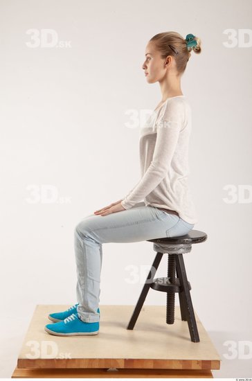 Whole Body Woman Artistic poses White Casual Slim