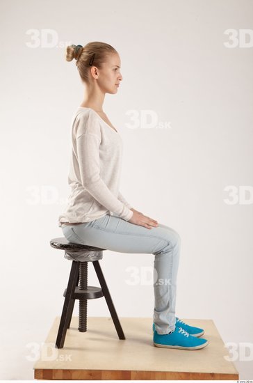 Whole Body Woman Artistic poses White Casual Slim