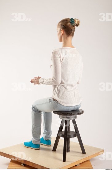 Whole Body Woman Artistic poses White Casual Slim