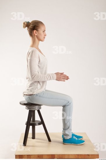 Whole Body Woman Artistic poses White Casual Slim