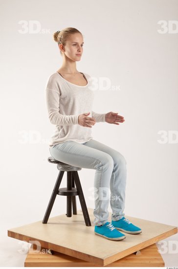 Whole Body Woman Artistic poses White Casual Slim