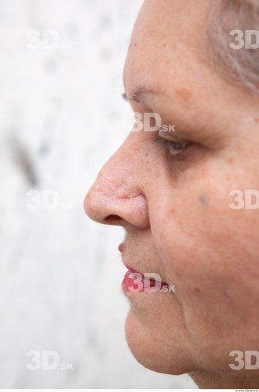 Head Woman White Chubby Wrinkles