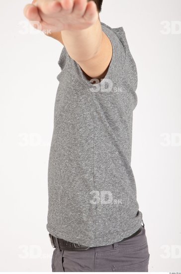 Upper Body Man Casual Shirt T shirt Slim Studio photo references