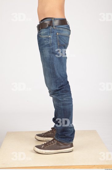 Leg Asian Casual Jeans Slim Studio photo references