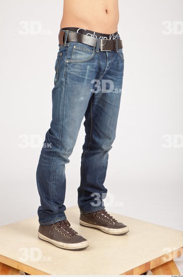 Leg Asian Casual Jeans Slim Studio photo references