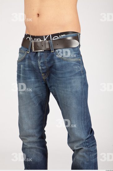 Thigh Asian Casual Jeans Slim Studio photo references