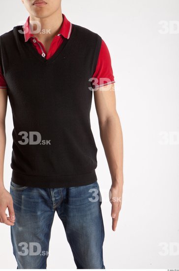 Arm Whole Body Man Animation references Asian Casual Shirt T shirt Slim Studio photo references