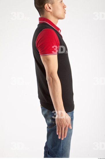 Arm Whole Body Man Animation references Asian Casual Shirt T shirt Slim Studio photo references