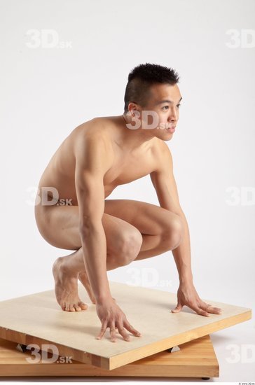 Whole Body Man Animation references Asian Nude Casual Slim Studio photo references