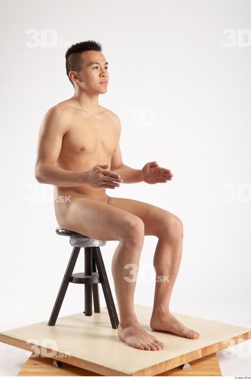 Whole Body Man Artistic poses Animation references Asian Nude Casual Slim Studio photo references