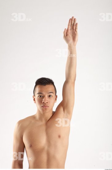 Arm Whole Body Man Animation references Asian Nude Casual Slim Studio photo references