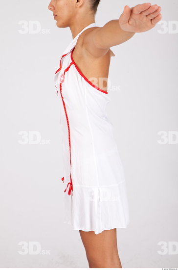 Whole Body Woman White Uniform Slim Studio photo references