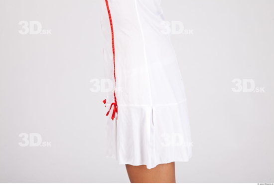 Whole Body Woman White Uniform Slim Studio photo references