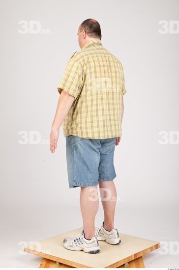 Whole Body Man Animation references Casual Overweight Bald Studio photo references