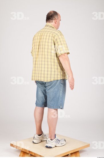 Whole Body Man Animation references Casual Overweight Bald Studio photo references