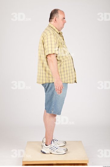 Whole Body Man Animation references Casual Overweight Bald Studio photo references