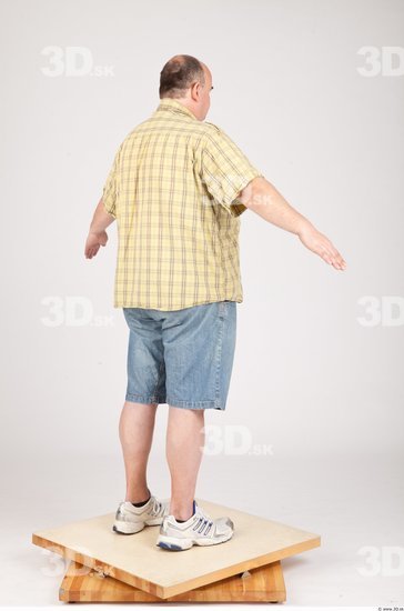 Whole Body Man Animation references Casual Overweight Bald Studio photo references