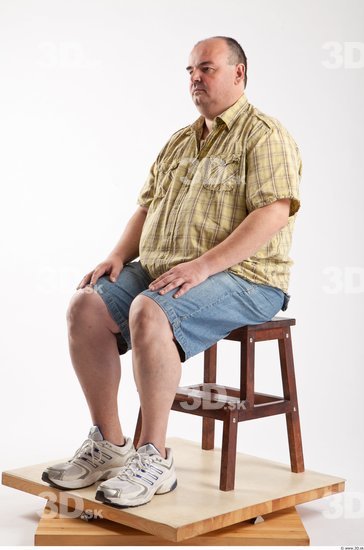 Whole Body Man Artistic poses White Casual Overweight Bald