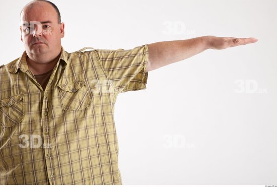 Arm Man Animation references White Casual Shirt Overweight Bald