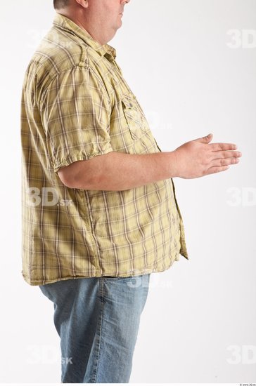 Arm Man Animation references White Casual Shirt Overweight Bald