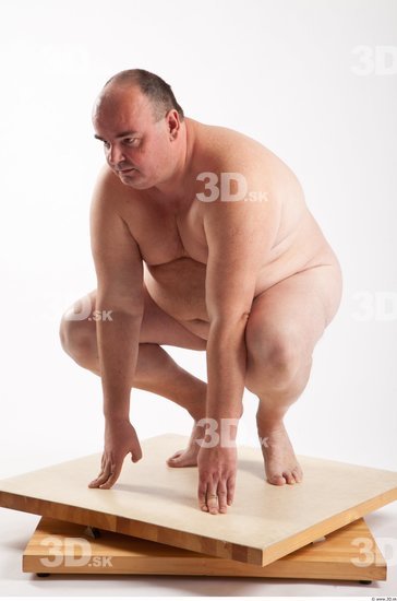 Whole Body Man Other White Nude Overweight Bald