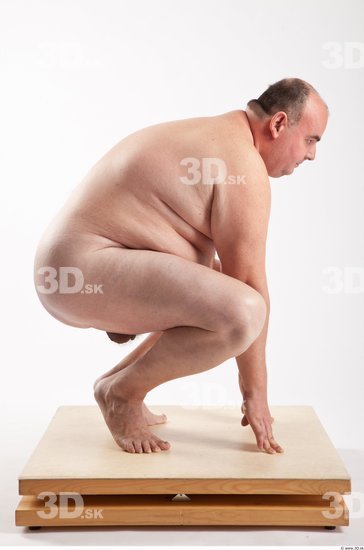 Whole Body Man Other White Nude Overweight Bald