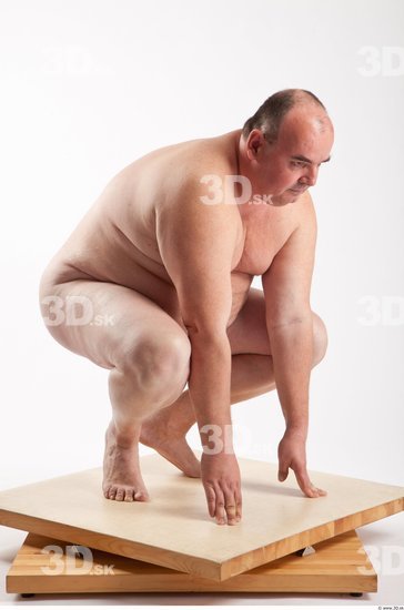 Whole Body Man Other White Nude Overweight Bald