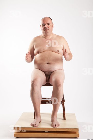 Whole Body Man Artistic poses White Nude Overweight Bald