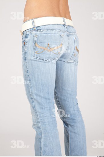 Thigh Casual Jeans Slim Studio photo references