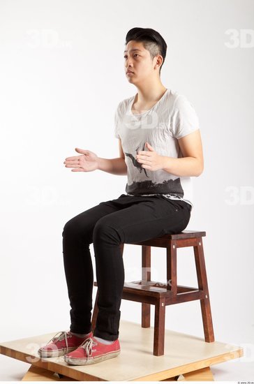 Whole Body Man Animation references Asian Casual Slim Studio photo references