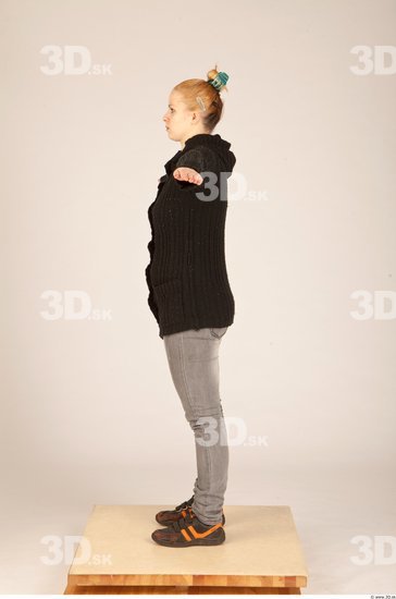 Whole Body Woman T poses Casual Slim Studio photo references