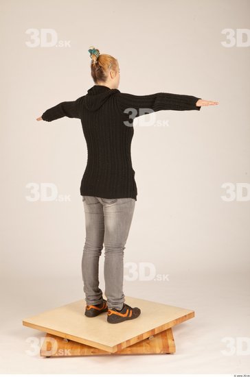 Whole Body Woman T poses Casual Slim Studio photo references