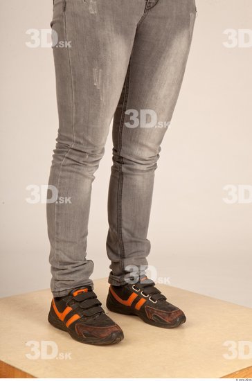 Calf Woman Casual Trousers Slim Studio photo references