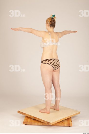 Whole Body Woman T poses Underwear Slim Studio photo references